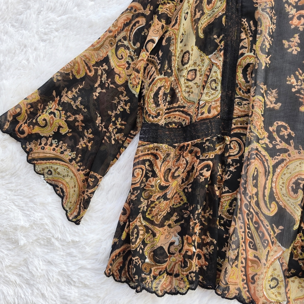 Soft Surroundings Plus Size Sheer Paisley‎ Lace Kimono - Picture 4 of 9